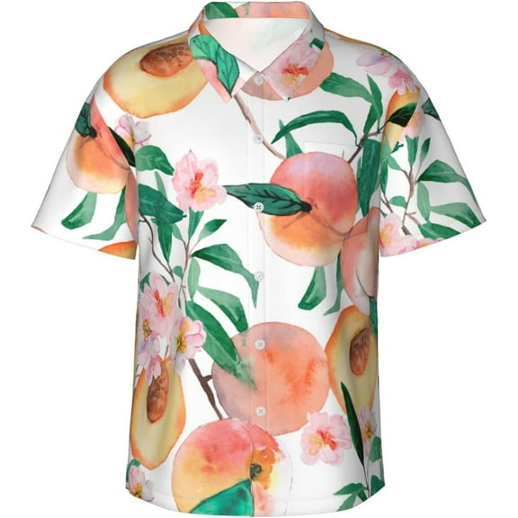 Men's Short Sleeve Hawaiian Shirt Tropical Print Casual Button Down Aloha Shirt