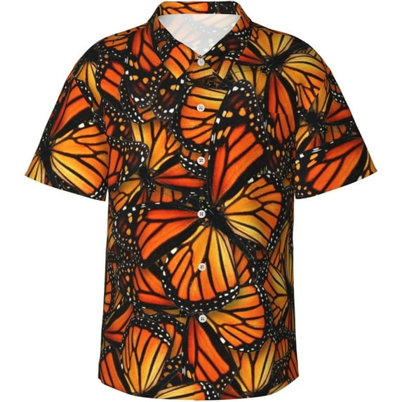 Men's Short Sleeve Hawaiian Shirt Tropical Print Casual Button Down Aloha Shirt