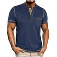 thumbnail image 1 of Men's Short Sleeve Henley Shirts Casual Summer Lightweight Button Henley Solid T-Shirt Tops, 1 of 7