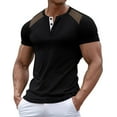 thumbnail image 1 of Men's Short Sleeve Henley Shirts Stretchy T-Shirts Button Down Tee Casual Basic Tops, 1 of 4