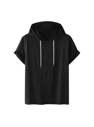 Summer Thin Hooded T-Shirt for Men Loose Oversized Half-Sleeve