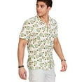 thumbnail image 1 of Men's Short Sleeve Jersey Button Front Shirt Color: White Tequila Print Size: L, 1 of 4