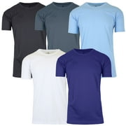Mens Short Sleeve Moisture Wicking Active Performance Crew Neck Tee 5-Pack