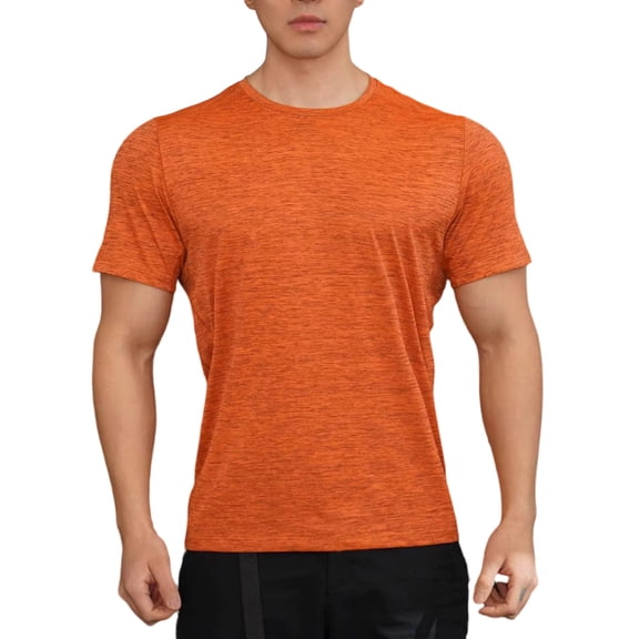 Men's Short Sleeve Muscle Fit Quick Dry T-Shirts Workout Athletic Training Tee Crew Neck Moisture Wicking Lightweight Tech Top for Bodybuilding Fitness Running Sports