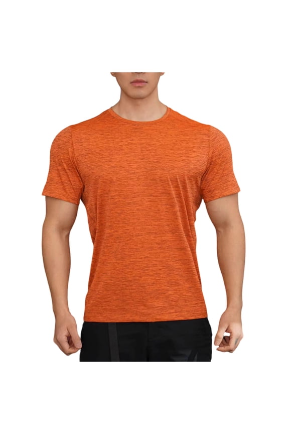 Men's Short Sleeve Muscle Fit Quick Dry T-Shirts Workout Athletic Training Tee Crew Neck Moisture Wicking Lightweight Tech Top for Bodybuilding Fitness Running Sports