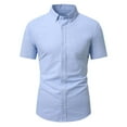 thumbnail image 1 of Men's Short Sleeve Oxford Shirt Regular Fit Button Down Collar Shirts with Pocket, 1 of 8