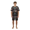thumbnail image 1 of Men's Short Sleeve Pajama Set 2-Piece Loungewear Sleepwear Top and Shorts, Fatima Hamsa Hand Evil Eye Ornaments, 1 of 5
