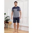 thumbnail image 1 of Men's Short Sleeve Pajama Sets 2 Pieces Men Cotton Pajamas Sets with Shorts Men Summer Sleepwear Set with Pockets, S-XXL, 1 of 11