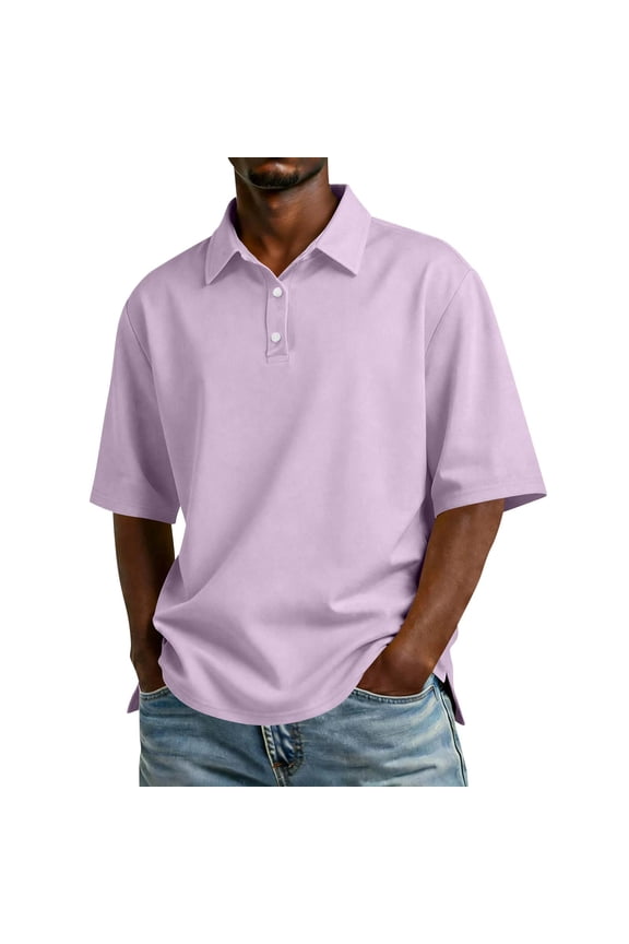 Men's Short Sleeve Performance Polo Shirt Light Purple L