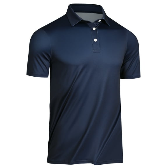 Men's Short Sleeve Polo Shirt - Soft Fabric Polo Plain t Shirts Versatile for Business Leisure Navy Blue XXL