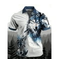thumbnail image 1 of Men's Short Sleeve Polo Shirts 1/4 Zip Quick Dry Golf Polo Shirt Summer Outdoor Lightweight Short Sleeved Shirts White wolf M, 1 of 6