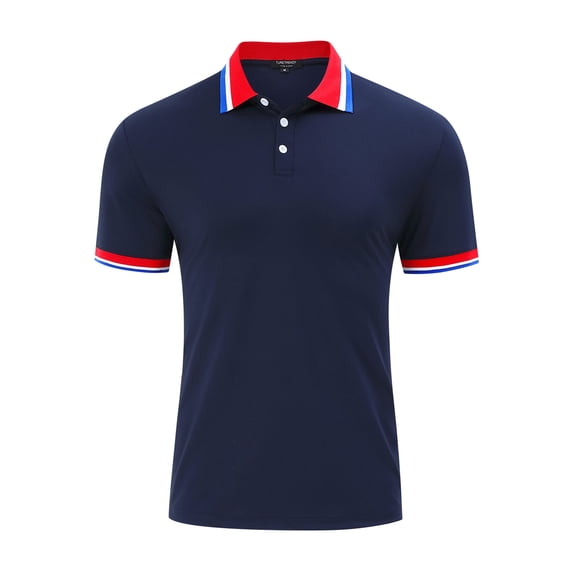 Men's Short Sleeve Polo Shirts Regular Fit Collared T-Shirt Casual Workout Golf Shirts