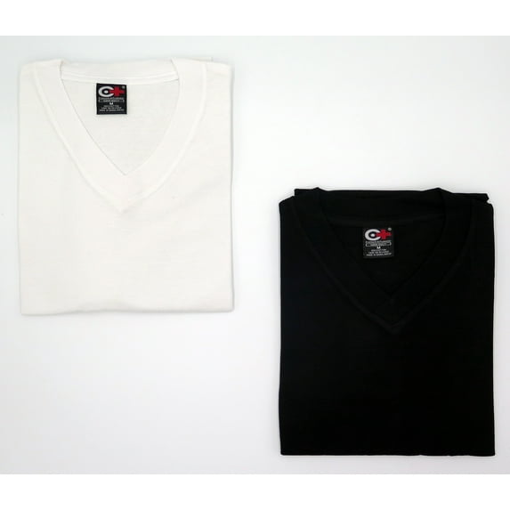 Men's Short Sleeve Premium Heavy Weight V-Neck 100% Cotton T-Shirt Big & Tall Sizes Available (3XL, Mixed, 2 Pack)