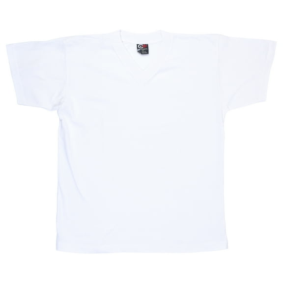 Men's Short Sleeve Premium Heavy Weight V-Neck 100% Cotton T-Shirt Big & Tall Sizes Available (5XL, White, 2 Pack)