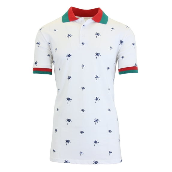 Men's Short Sleeve Printed Pique Polo Shirts