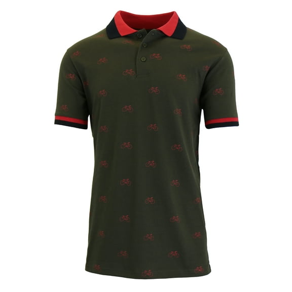 Men's Short Sleeve Printed Pique Polo Shirts