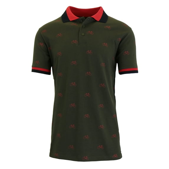 Men's Short Sleeve Printed Pique Polo Shirts