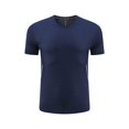 thumbnail image 1 of Men’s Short Sleeve Quick Dry Moisture Wicking Active Crew Neck T Shirt - Athletic Running Gym Workout Tee Tops Dark Blue, 1 of 5