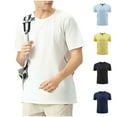 thumbnail image 1 of Men’s Short Sleeve Quick Dry Moisture Wicking Active Crew Neck T Shirt - Athletic Running Gym Workout Tee Tops Yellow, 1 of 7