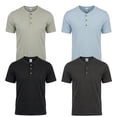 thumbnail image 1 of Men's Short Sleeve Regular Fit Causal Henley Cotton T-Shirt Lightweight Blue, Medium, 1 of 2