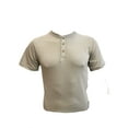 thumbnail image 1 of Men's Short Sleeve Regular Fit Causal Henley Cotton T-Shirt Lightweight Grey, Large, 1 of 2