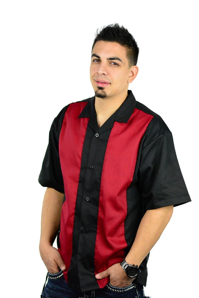 Men's Short Sleeve Retro Bowling Camp Shirt By Mato & Hash Black/Deep