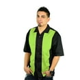 thumbnail image 1 of Men's Short Sleeve Retro Bowling Camp Shirt By Mato & Hash - Black/Lime CA5000 L, 1 of 3