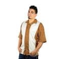 thumbnail image 1 of Men's Short Sleeve Retro Bowling Camp Shirt By Mato & Hash - Rust/Cream CA5000 XL, 1 of 4