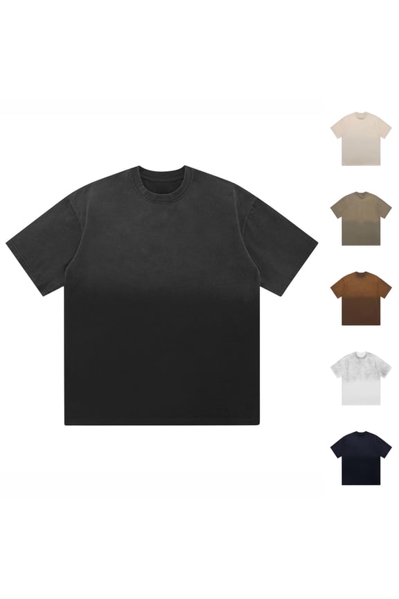 Men's Short Sleeve Round Neck Gradient T-Shirt Polyester Casual Comfortable Plus Size Daily Streetwear Beach Vacation | Zenithor,Navy M