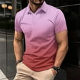 thumbnail image 1 of Men's Short Sleeve Shirt, Casual Turn-Down Collar Button Top, Breathable Polyester Fabric for Daily Wear, 1 of 6