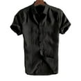 thumbnail image 1 of Men's Short-Sleeve Shirts Button Down Linen Shirt Summer Casual Tops, 1 of 3