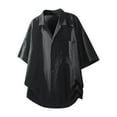 thumbnail image 1 of Men's Short Sleeve Shirts, Casual Button Down Polyester Top with Lapel Collar and Pocket for Summer and Daily Wear, 1 of 8