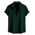 thumbnail image 1 of Men's Short Sleeve Shirts, Casual Solid Color Lapel Shirt, Lightweight Button Down Design for Business and Daily Wear, 1 of 4