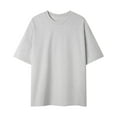 thumbnail image 1 of Men's Short Sleeve Shirts Summer Casual Solid Color Fitting Round Neck Shirts Mens New arrivals Size L-5XL, 1 of 3