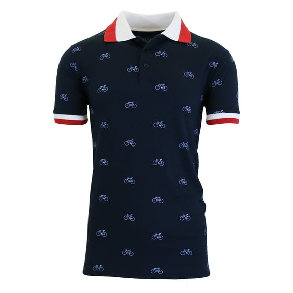 Men's Short Sleeve Slim-Fit Printed Pique Polo Shirts
