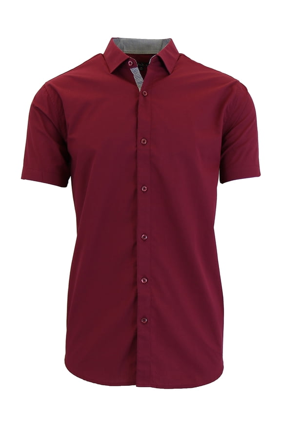 Men's Short Sleeve Slim-Fit Solid Dress Shirts