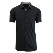 Men's Short Sleeve Slim-Fit Solid Dress Shirts