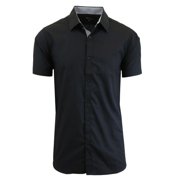 Men's Short Sleeve Slim-Fit Solid Dress Shirts