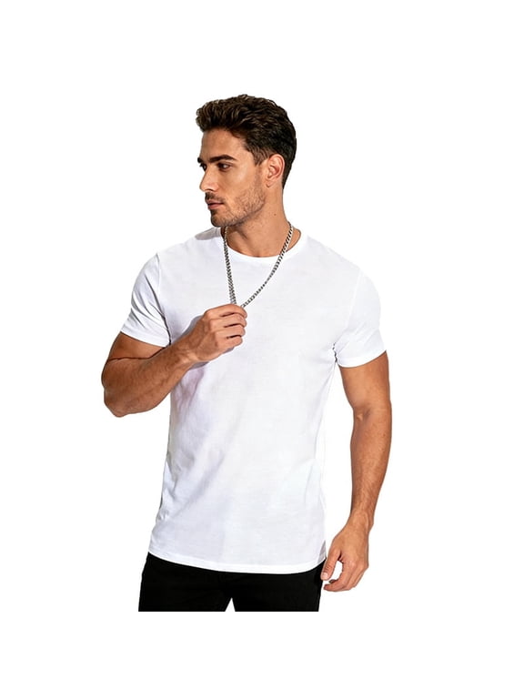 Men’s 100% Cotton T-Shirt, Crew Neck Solid Basic Tee, Heavyweight 180 GSM Soft Durable Shirt, S–3XL, 1 Pack