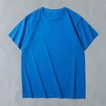 thumbnail image 1 of Men's Short Sleeve Solid Crew Neck T-Shirt Cotton Oversized Tops Casual Summer Basic Plus Size Tees Blue XXL, 1 of 3