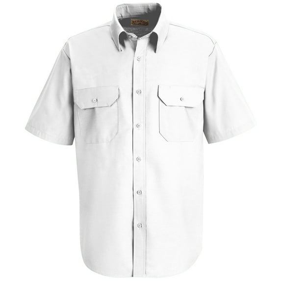 Men's Short Sleeve Solid Dress Uniform Shirt