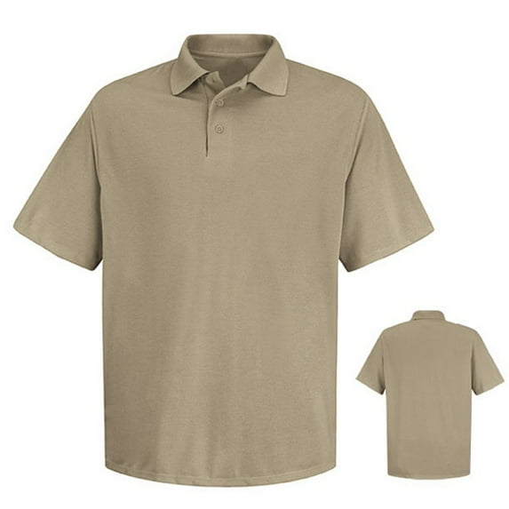 Men's Short Sleeve Spun Polyester Pocketless Polo
