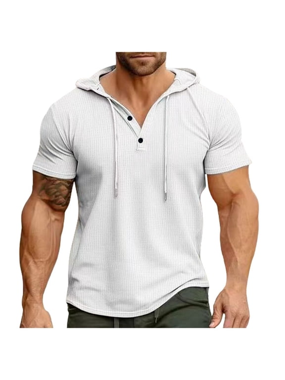 Men's Short Sleeve Summer Hoodie Top - Casual Foreign Trade Shirt - Fashionable Design for Beach Business (S-XXXL)