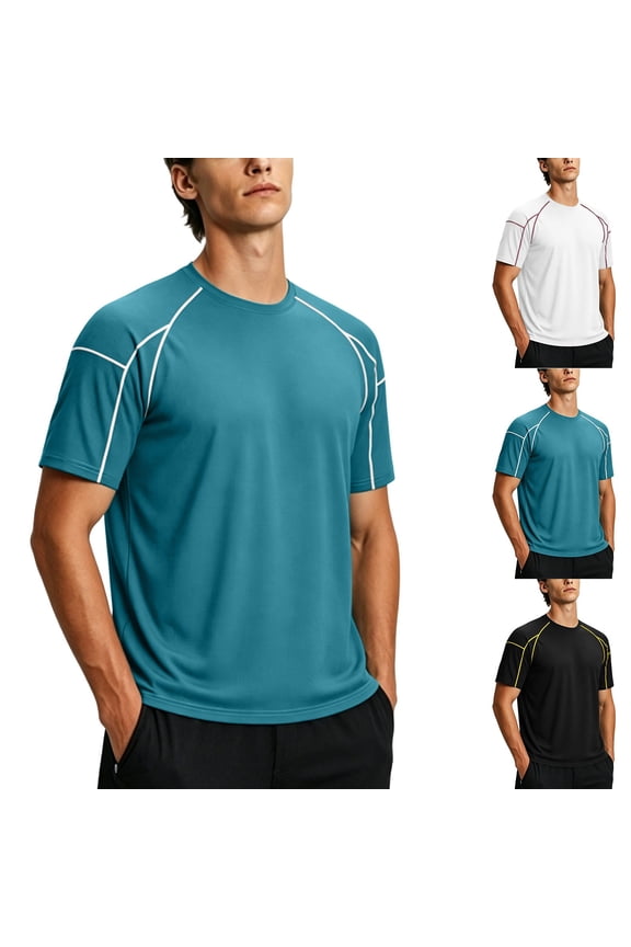 Men's Short Sleeve Swim Shirt, UPF 50+ Quick Dry Rash Guard, UV Sun Protection Water T-Shirt for Beach and Surfing Size 3XL Green
