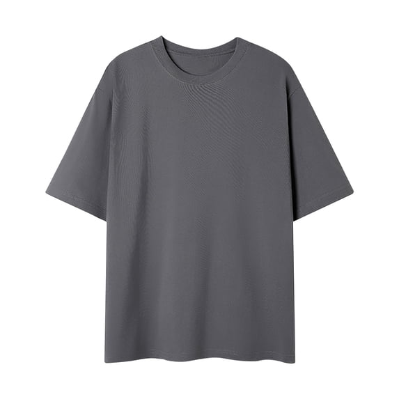 Men's Short Sleeve T-Shirt, Big & Tall, Moisture Wicking Crewneck Cotton T-Shirts for Men Size L-5XL Dark Gray