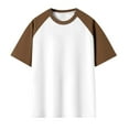 thumbnail image 1 of Men's Short Sleeve T Shirt Color Block Crew Neck Casual Tee Tops, 1 of 3