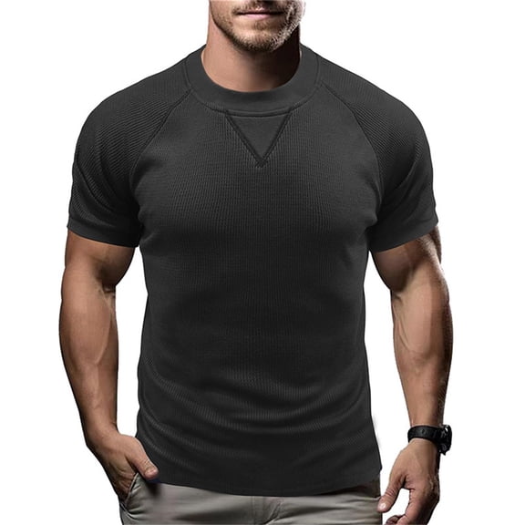 Men's Short Sleeve T-Shirt Comfortable Round Neck Basic Top Stylish Casual Wear Durable Soft Fabric Breathable Fit Men's Lightweight Crewneck Tee Tops