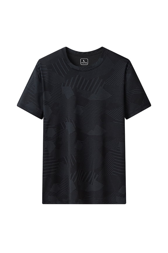 Men's Short Sleeve T Shirt Lightweight Ice Silk Fabric Breathable Athletic Sportswear Casual Comfort Fit Mens T-Shirts Solid Color Sleeve Casual Crew Neck Basic Tees