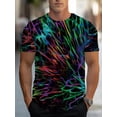 thumbnail image 1 of Men's Short Sleeve T-Shirt - Neon Abstract, Summer Top, Washable Shirt, Comfortable Fit, 1 of 6