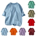 thumbnail image 1 of Men's Short Sleeve T-Shirt Top Round Neck Casual Tee Soft Breathable Cotton Daily Wear Modern Fashion Essential Gift for Him | AESTIVO,Army Green L, 1 of 8